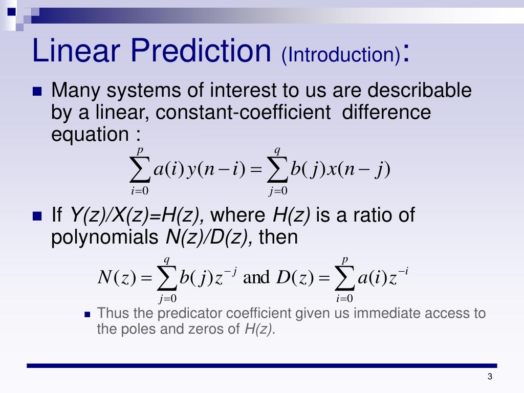 PPT - Linear Prediction PowerPoint Presentation, free download - ID:634433