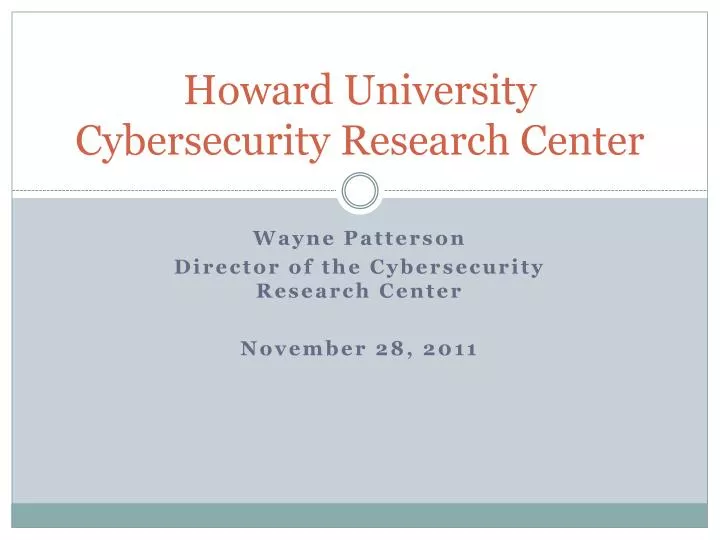 howard university cybersecurity research center n.