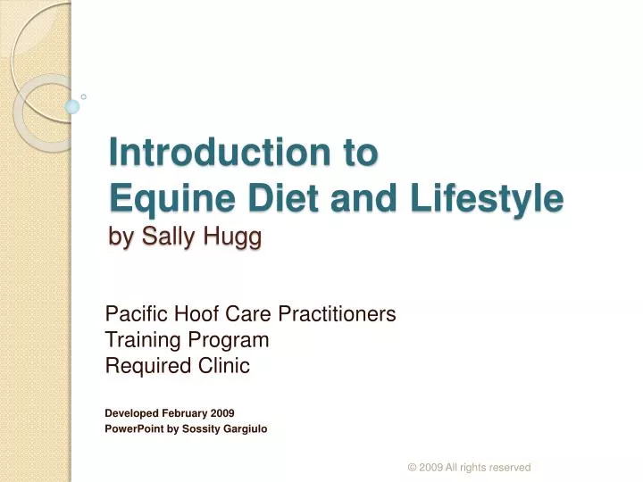 introduction to equine diet and lifestyle by sally hugg n.