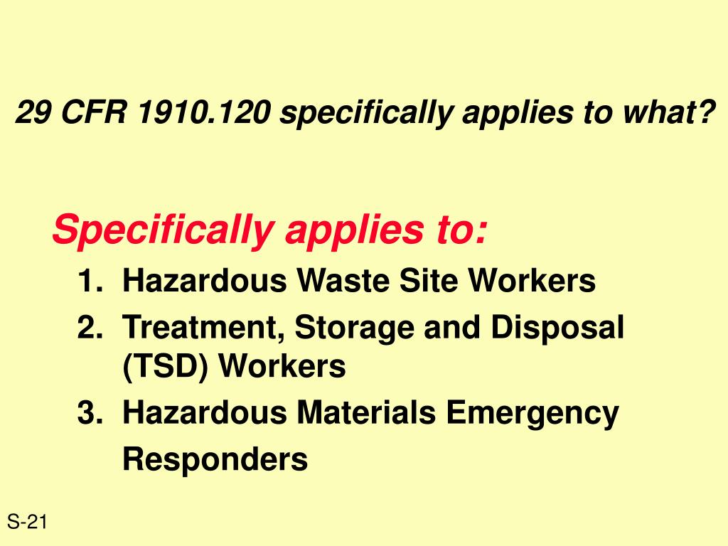 Ppt regulations rights responsibilties 29 cfr 1910 120 hazardous