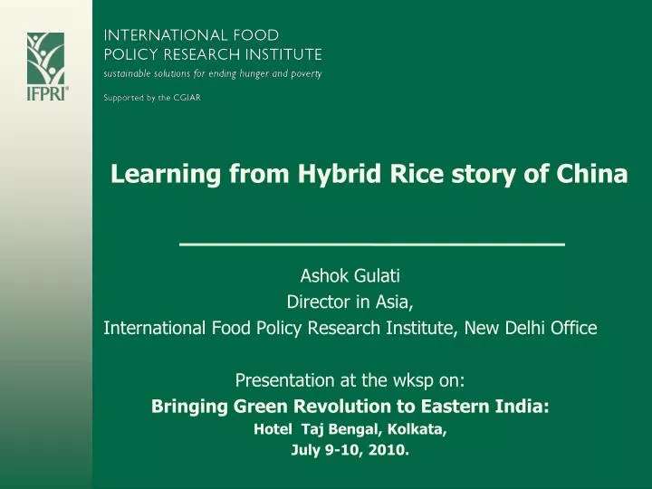 learning from hybrid rice story of china n.