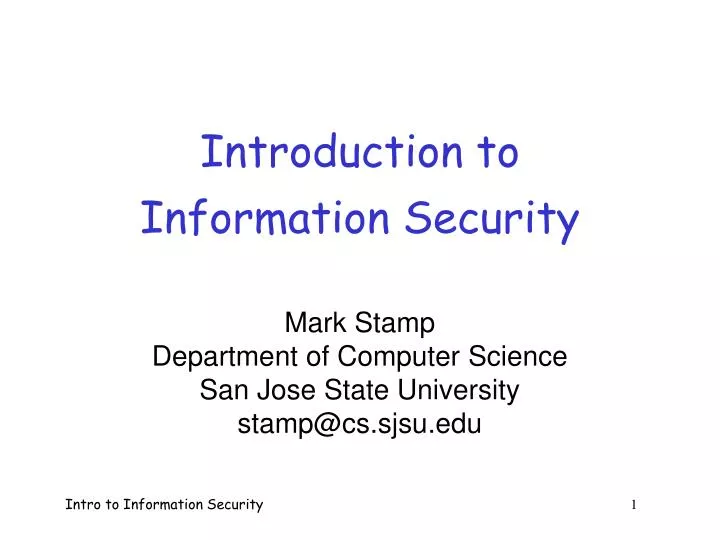 introduction to information security n.