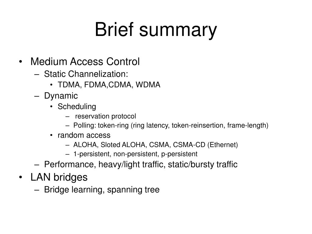 meaning of brief presentation