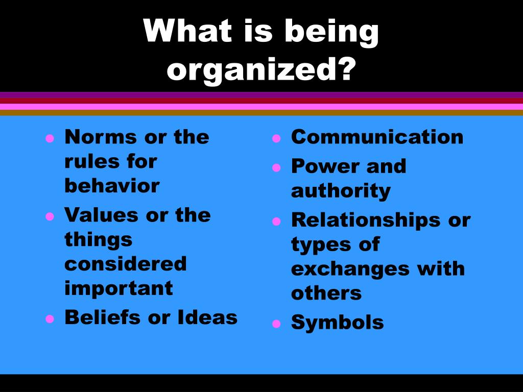 PPT - What does “organization” mean? PowerPoint ...
