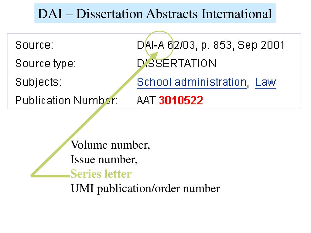 Dissertation abstract international dai