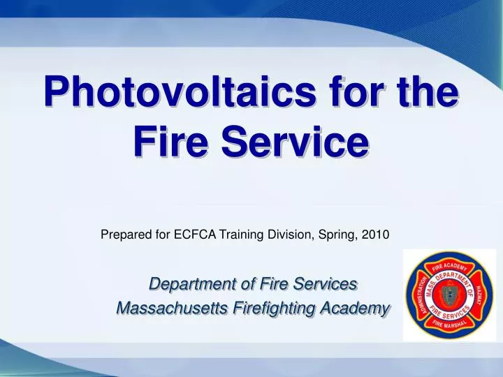 photovoltaics for the fire service n.