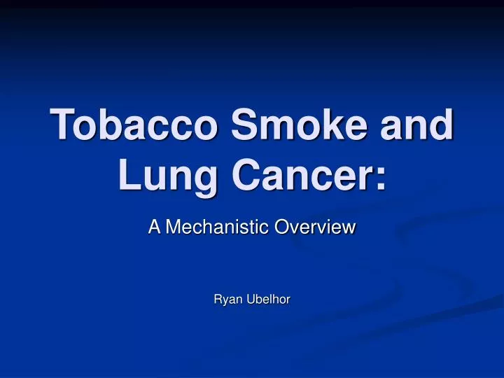 tobacco smoke and lung cancer n.