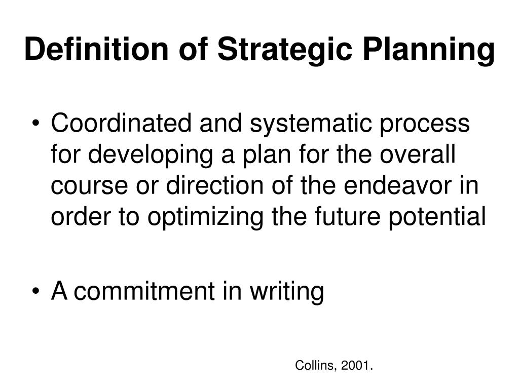 define the concept of strategic planning
