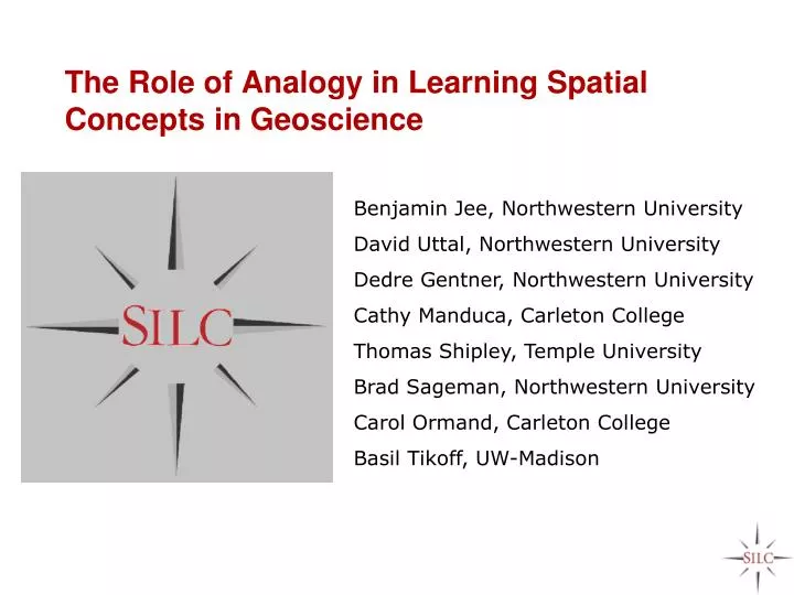 the role of analogy in learning spatial concepts in geoscience n.