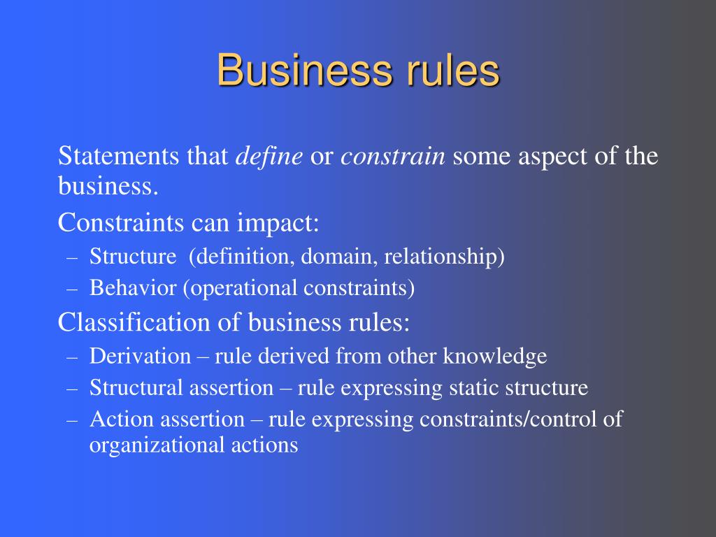 Business rules. Business Rules Designer.