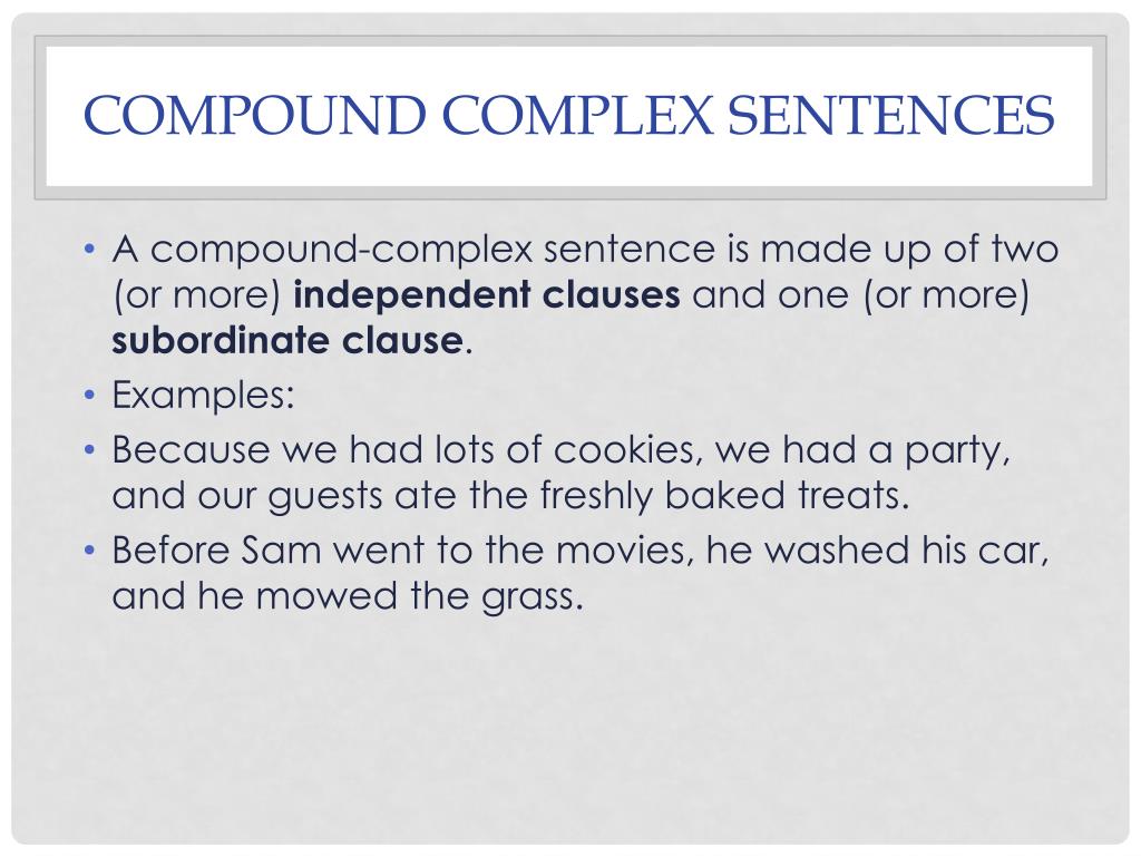 PPT - Complex and Compound-Complex Sentences PowerPoint Presentation ...