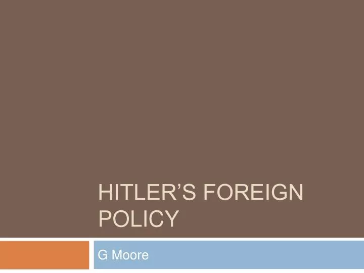 hitler s foreign policy n.