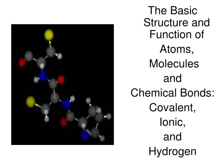 PPT - The Basic Structure and Function of Atoms, Molecules and Chemical ...