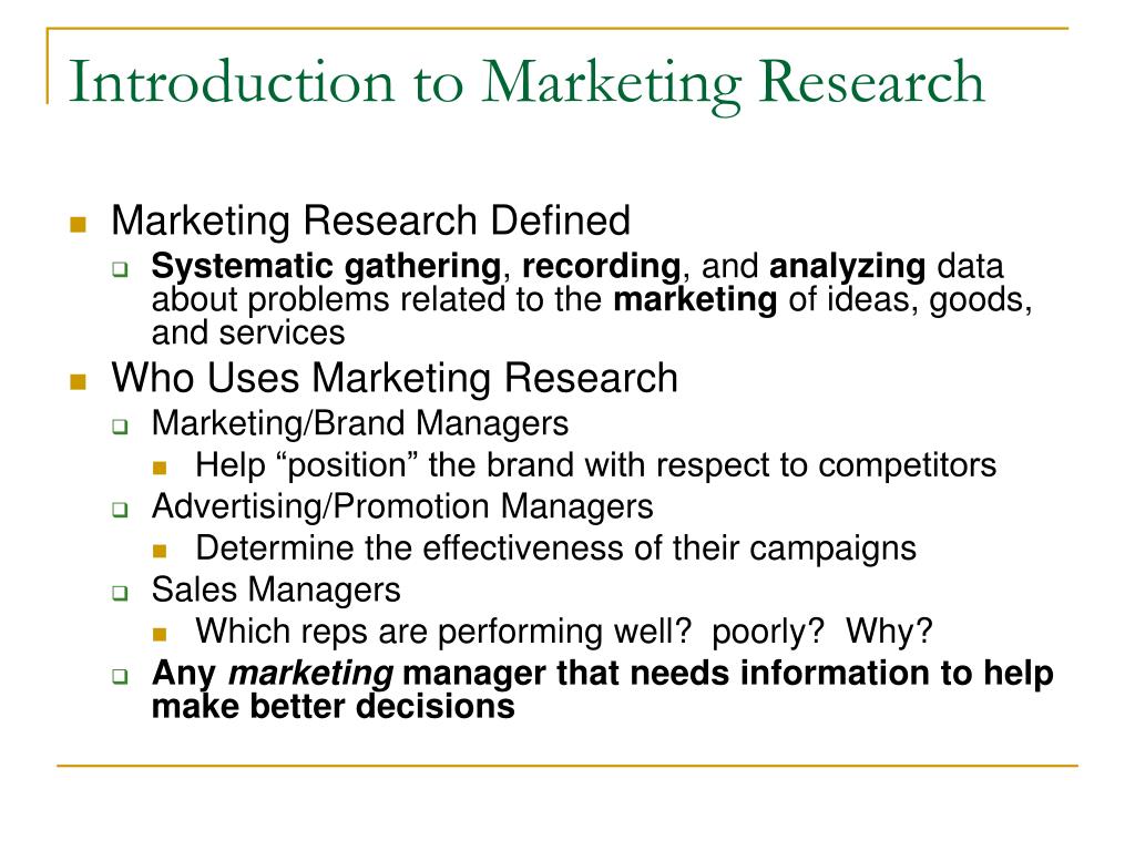 market research introduction example