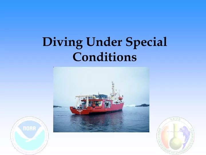 diving under special conditions n.