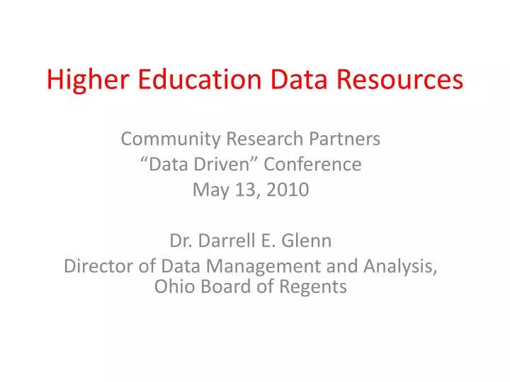 higher education data resources n.