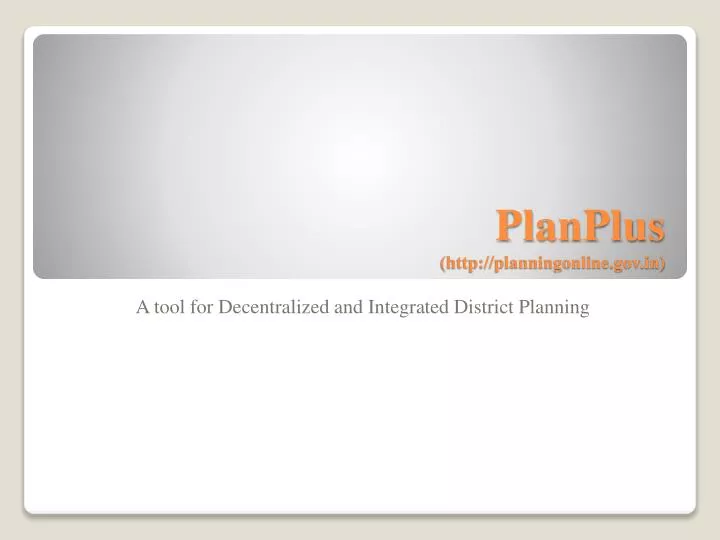 planplus http planningonline gov in n.