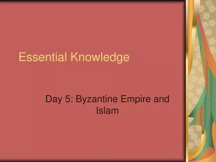 essential knowledge n.
