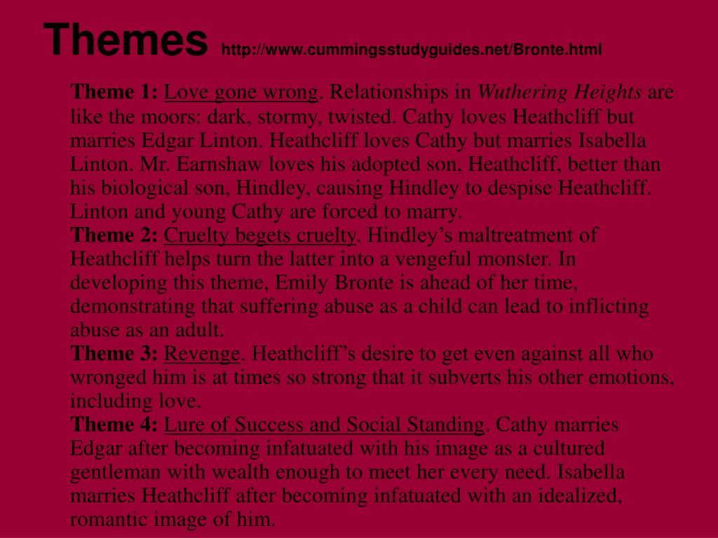 revenge theme in wuthering heights