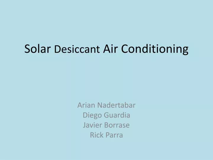 solar desiccant air conditioning n.