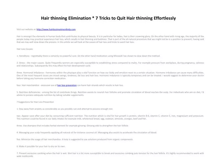 hair thinning elimination 7 tricks to quit hair thinning effortlessly n.