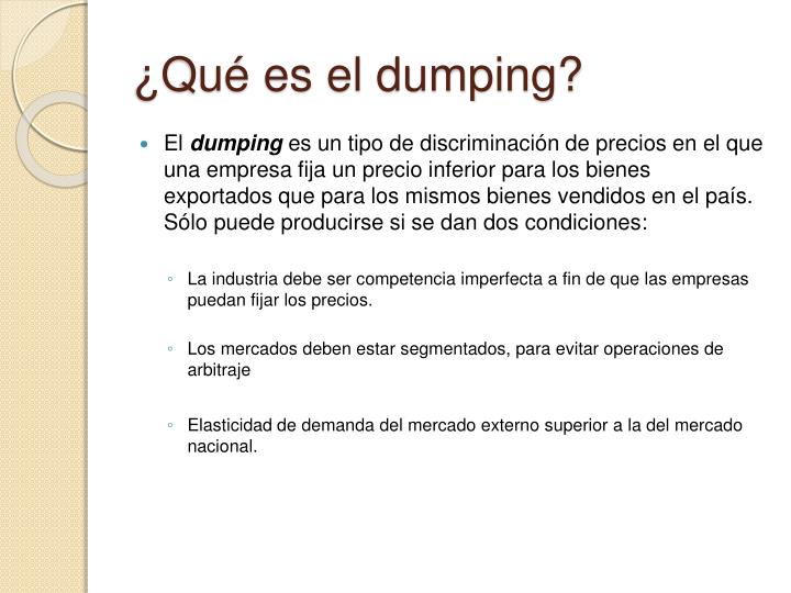 PPT Dumping competencia desleal PowerPoint Presentation