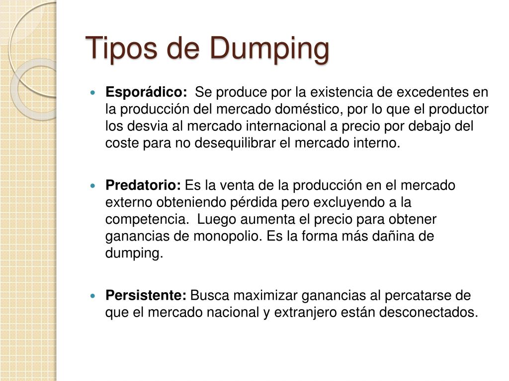 PPT Dumping competencia desleal PowerPoint Presentation