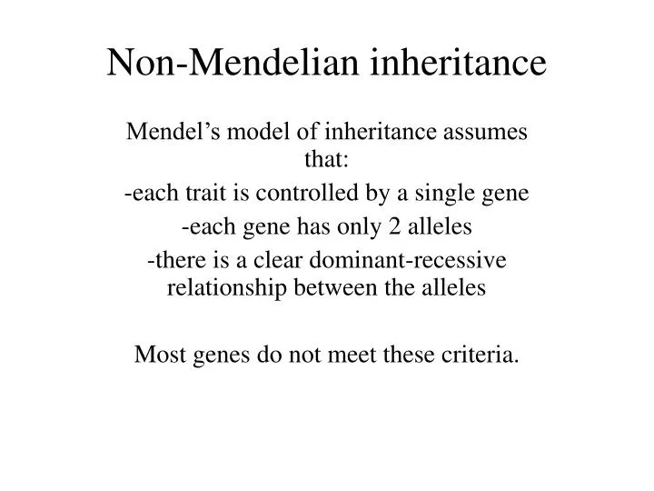 non mendelian inheritance n.