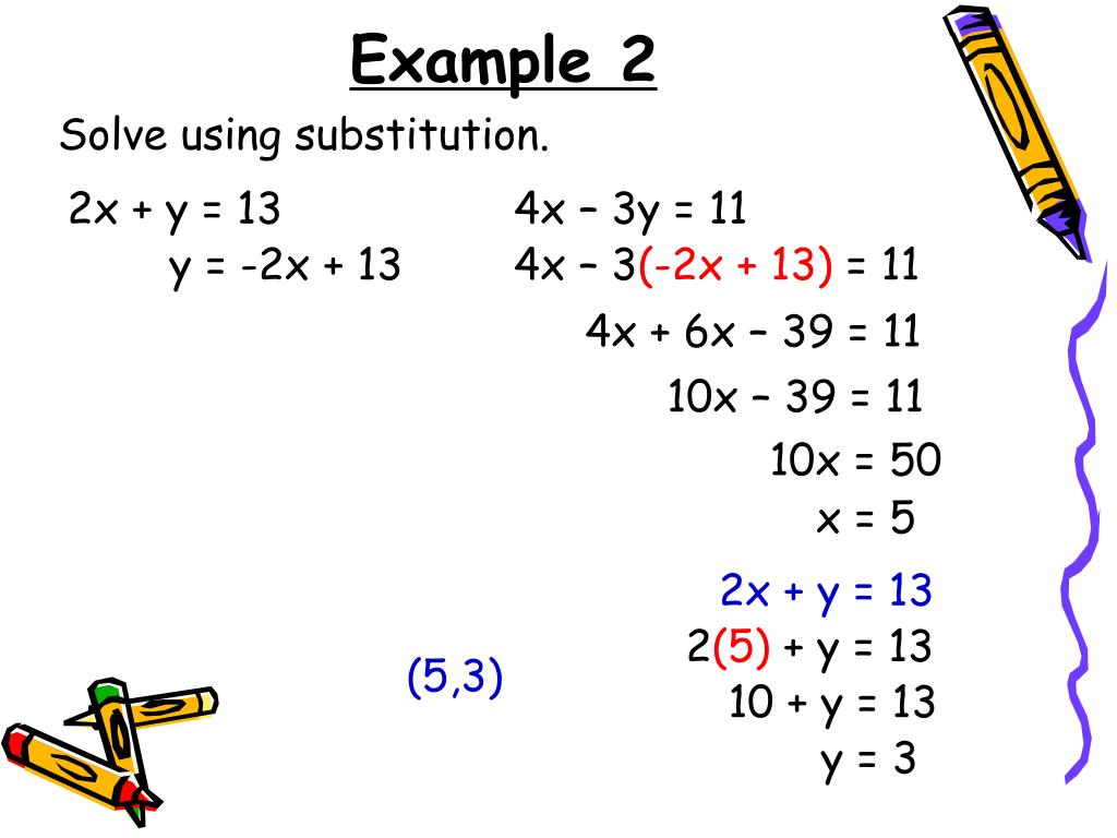 how to solve a problem with substitution