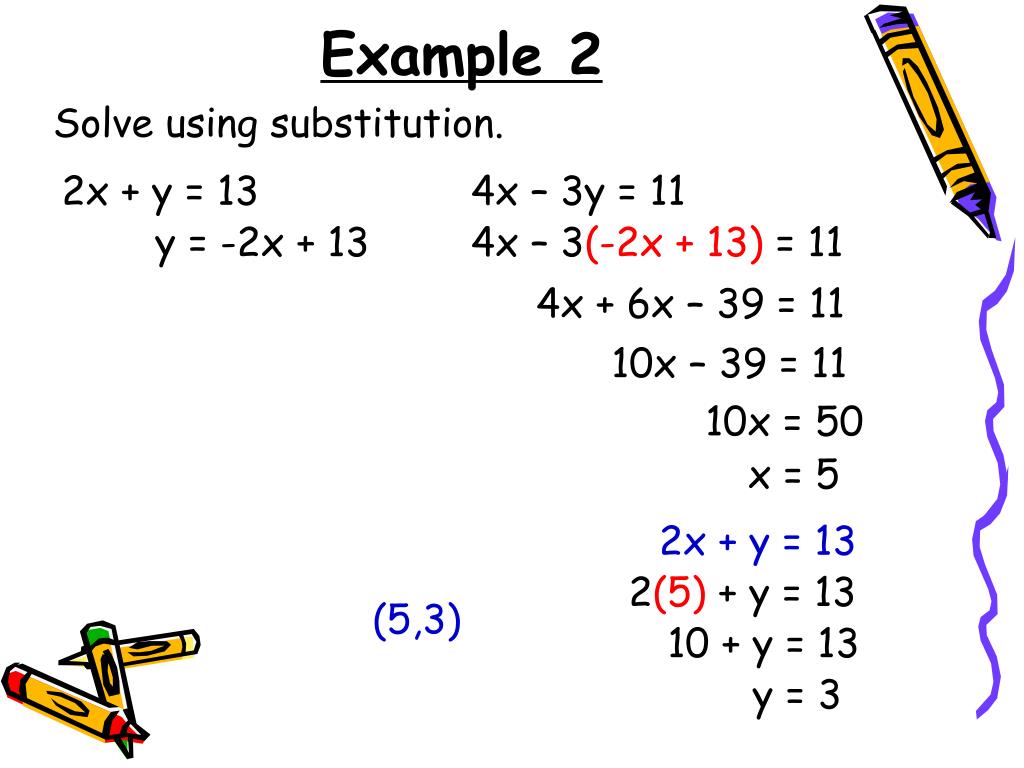 algebra 1 solving systems by substitution