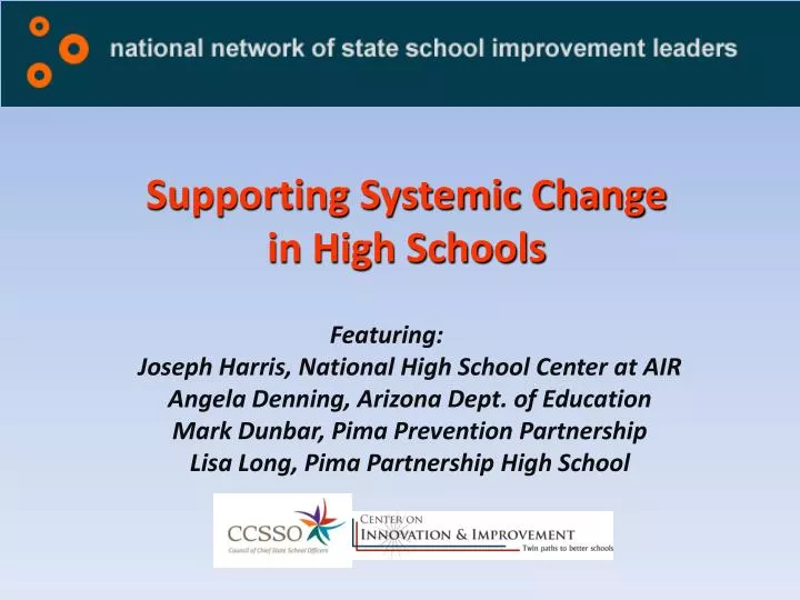 supporting systemic change in high schools n.