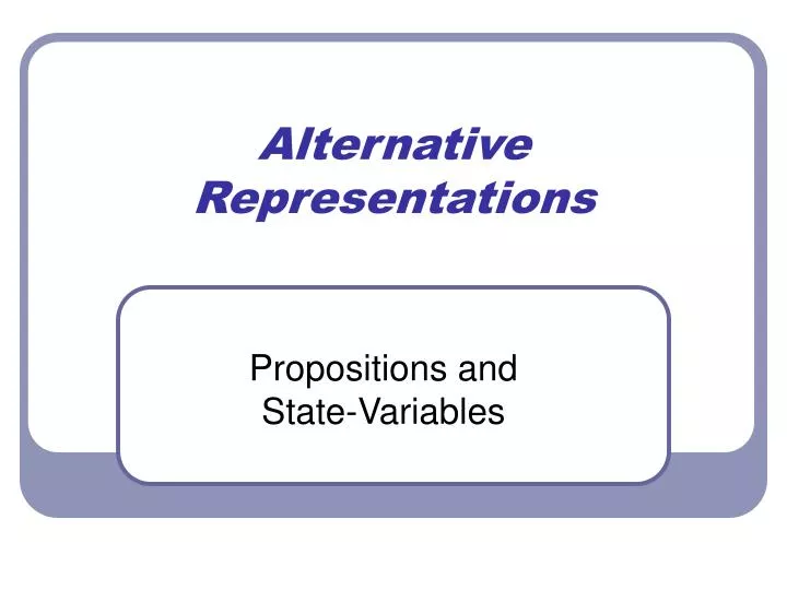 alternative representations n.