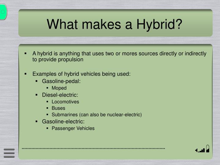 Ppt The Hybrid Car A Look At Future Of Cars Point What Makes A Hybrid