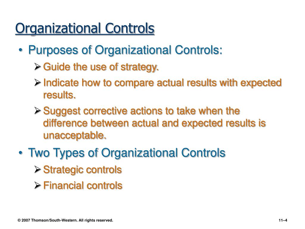 PPT - CHAPTER 11 Organizational Structure and Controls PowerPoint ...