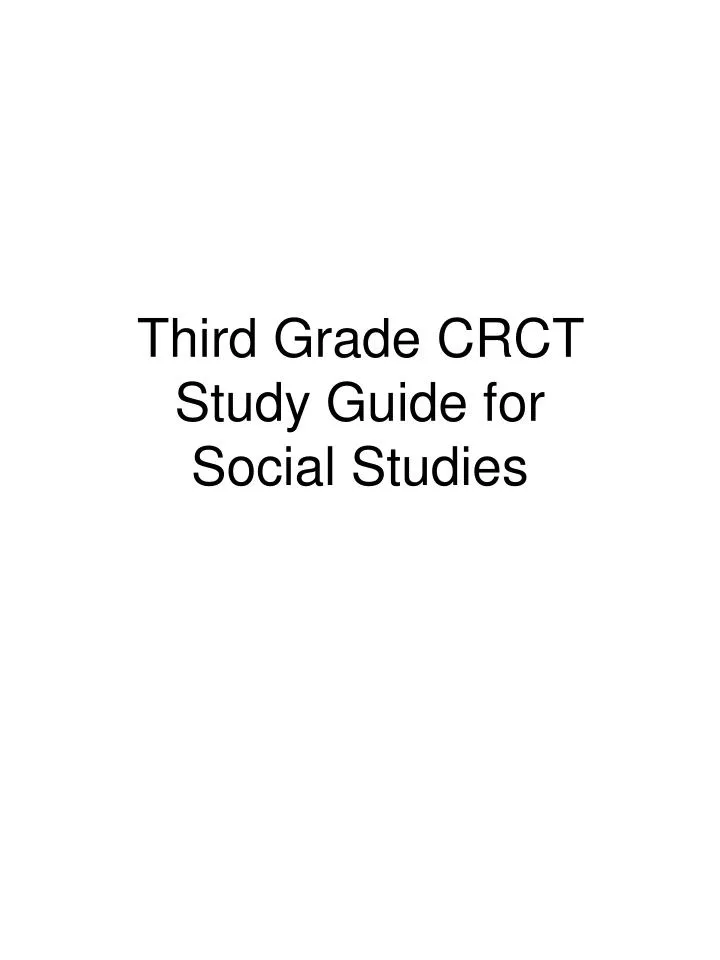 third grade crct study guide for social studies n.