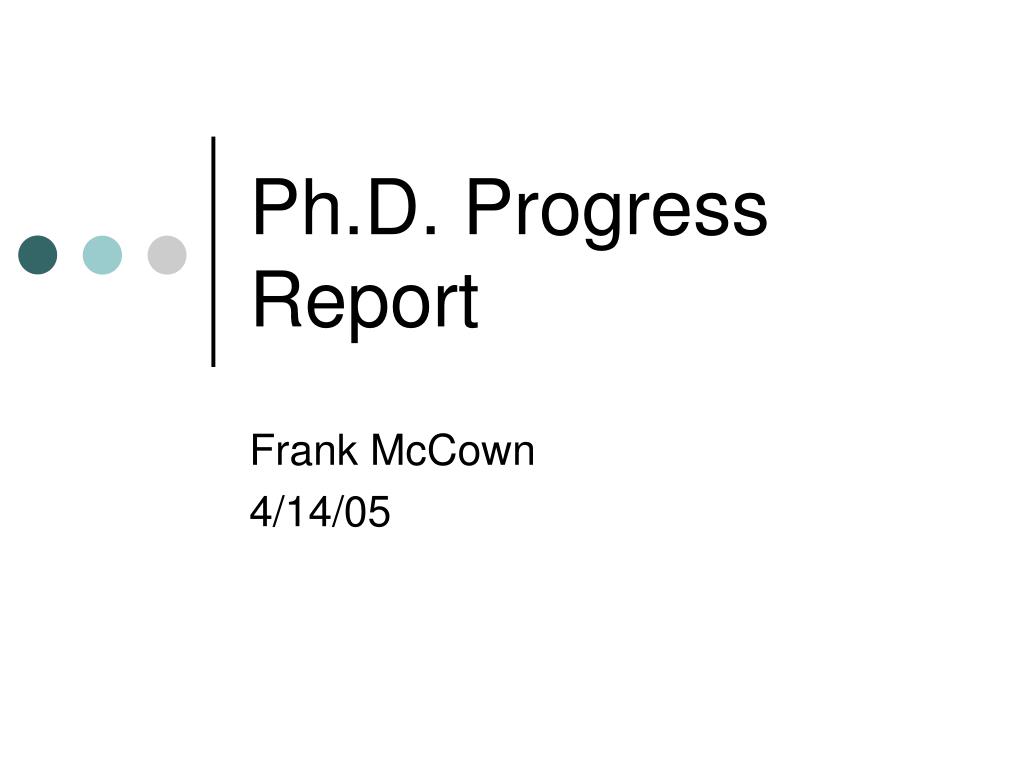 first year phd report