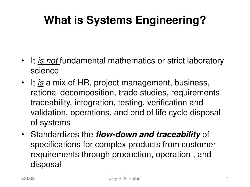 PPT - An Introduction to Systems Engineering The Art of Managing ...