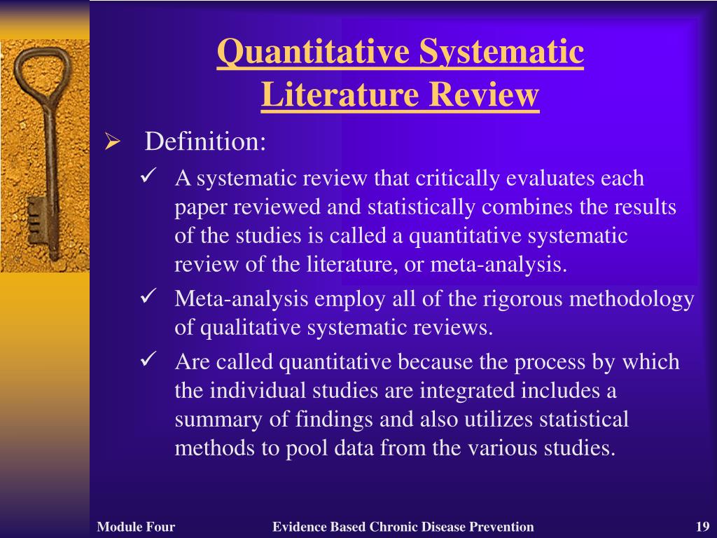 quantitative study literature review