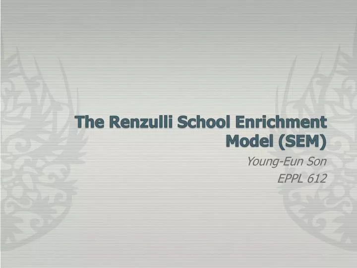 the renzulli school enrichment model sem n.
