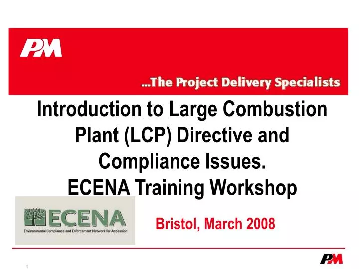 introduction to large combustion plant lcp directive and compliance issues ecena training workshop n.
