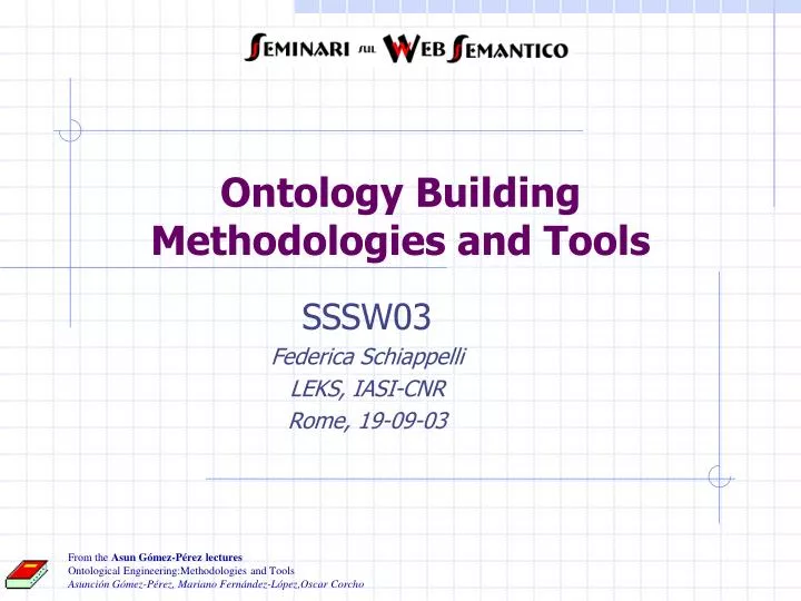 ontology building methodologies and tools n.
