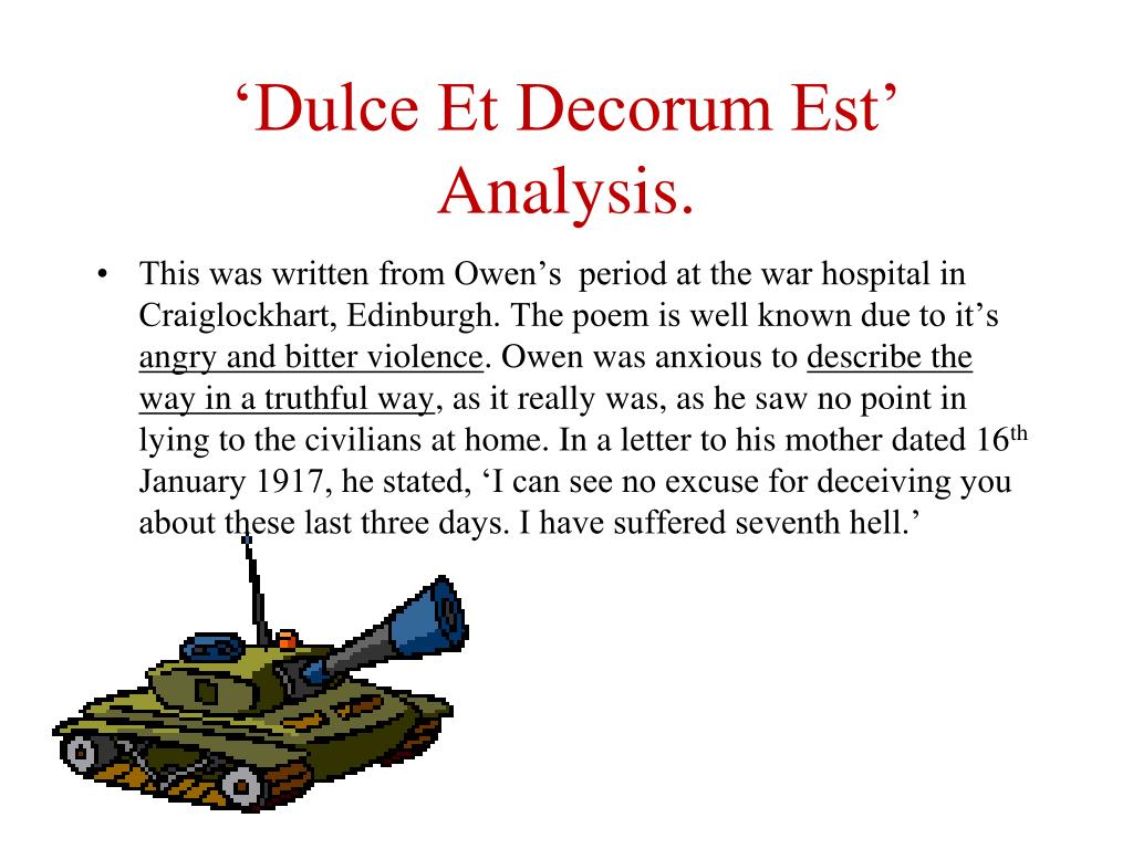 Dulce Et Decorum Est Analysis
