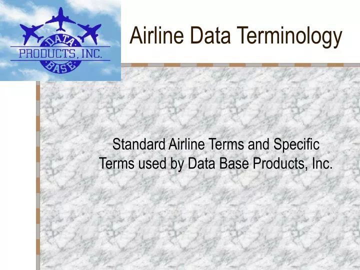 airline data terminology n.