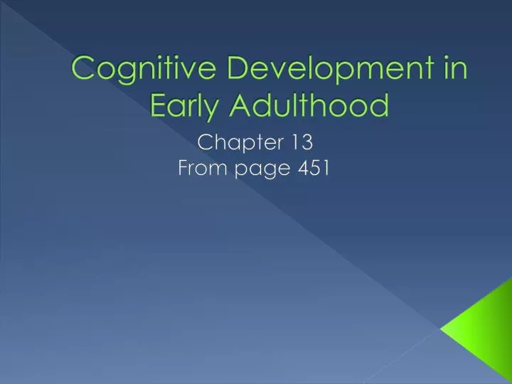 early adulthood intellectual development