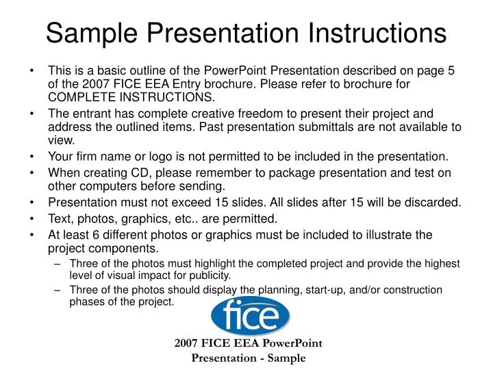presentation project instructions