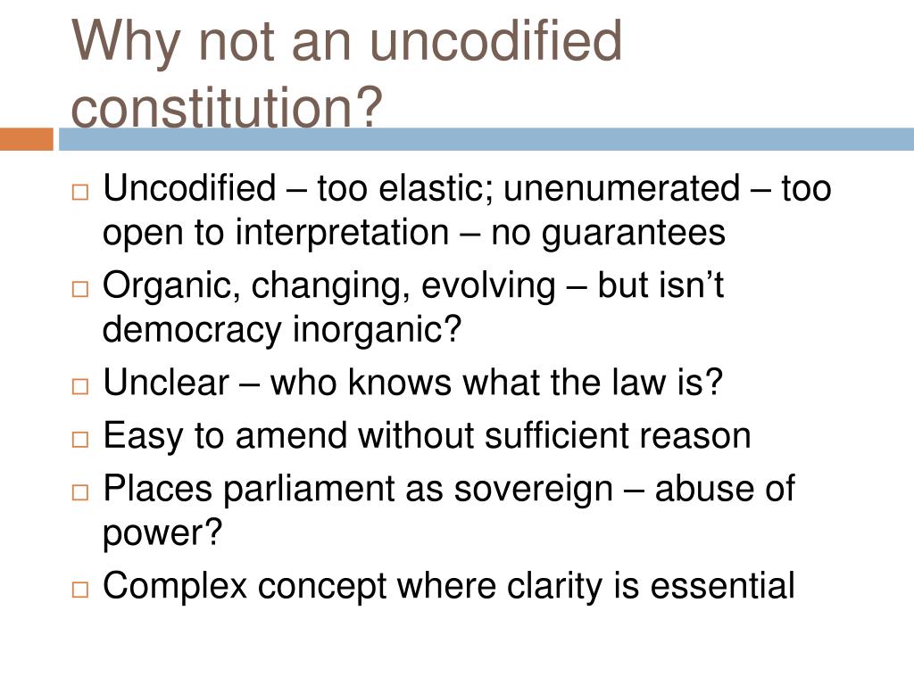 codified constitution essay