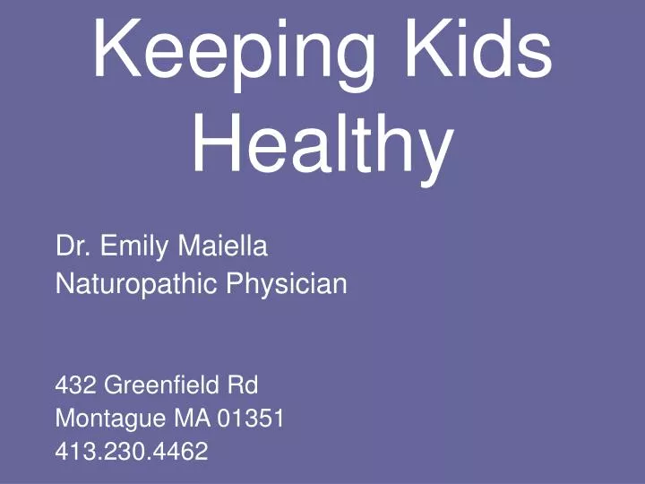keeping kids healthy n.