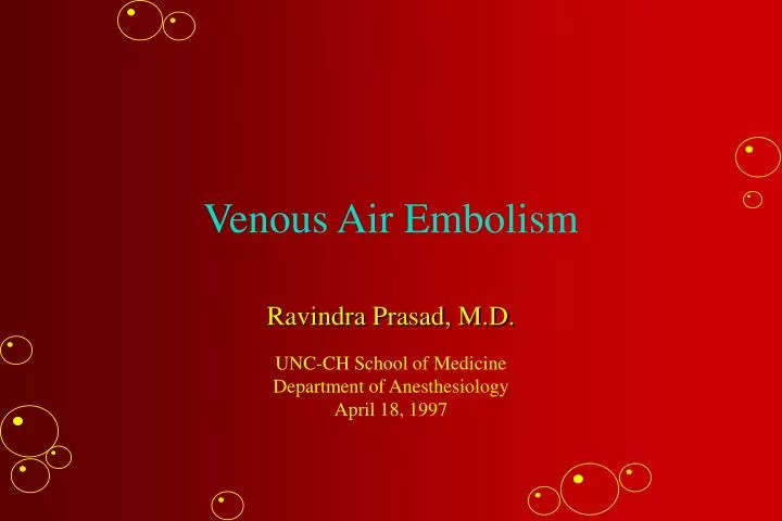 venous air embolism n.