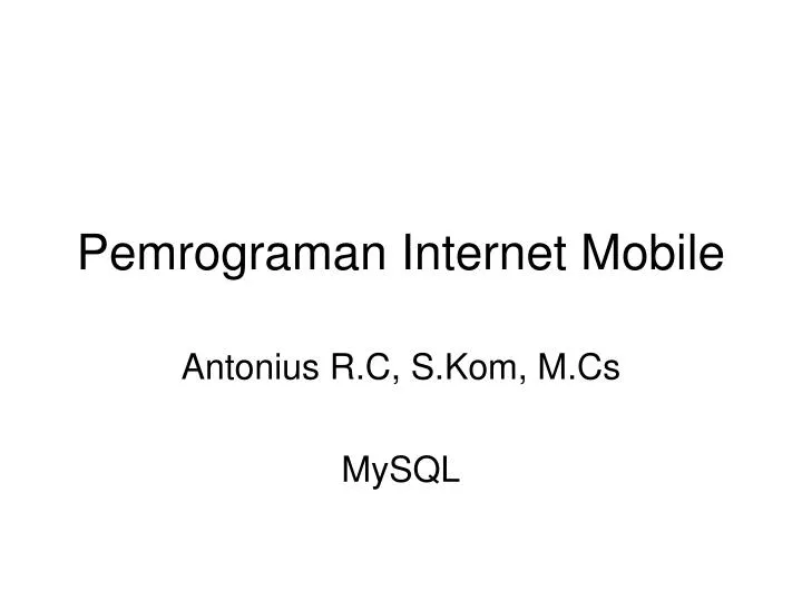 pemrograman internet mobile n.
