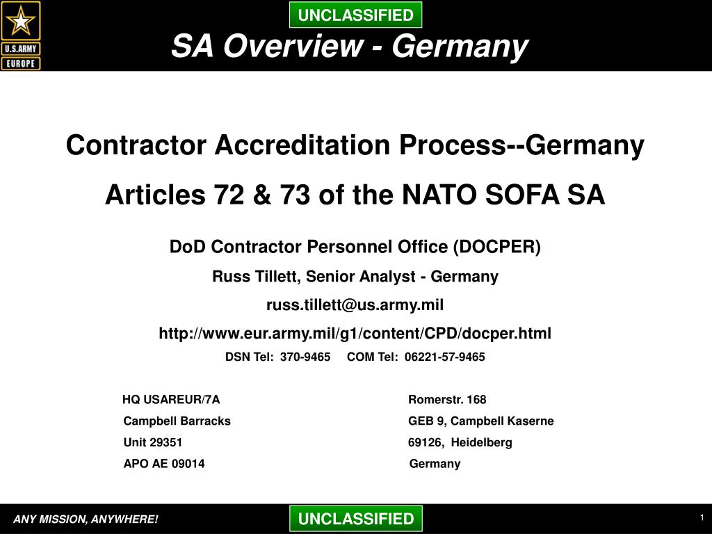 PPT - SA Overview - Germany PowerPoint Presentation, free download -  ID:653056